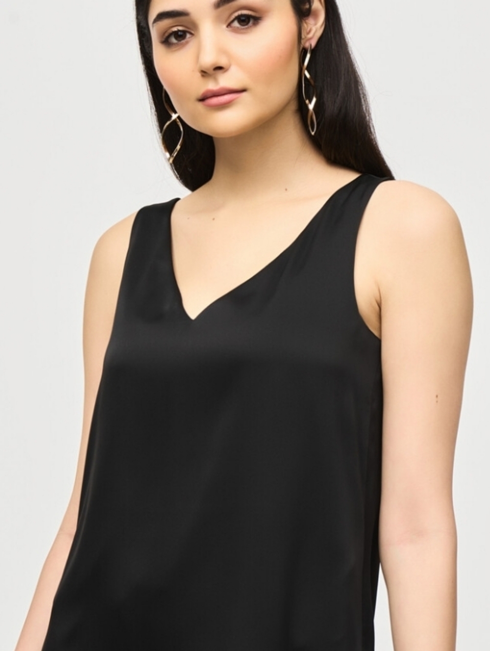 Joseph Ribkoff Black Double Tank Top Blouse Classic Chic Size 16
